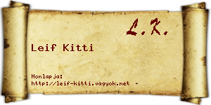 Leif Kitti névjegykártya